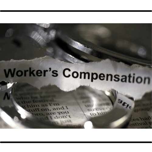 worker's compensation text cut our of newspaper